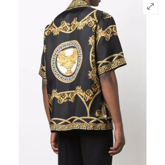 Versace Men's La Coupe Des Dieux-Print Silk Shirt Size 56/XXL - Picture 5 of 12